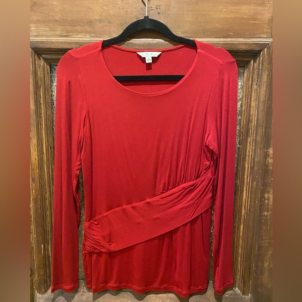CAbi Red Long Sleeve Top! Excellent condition!
